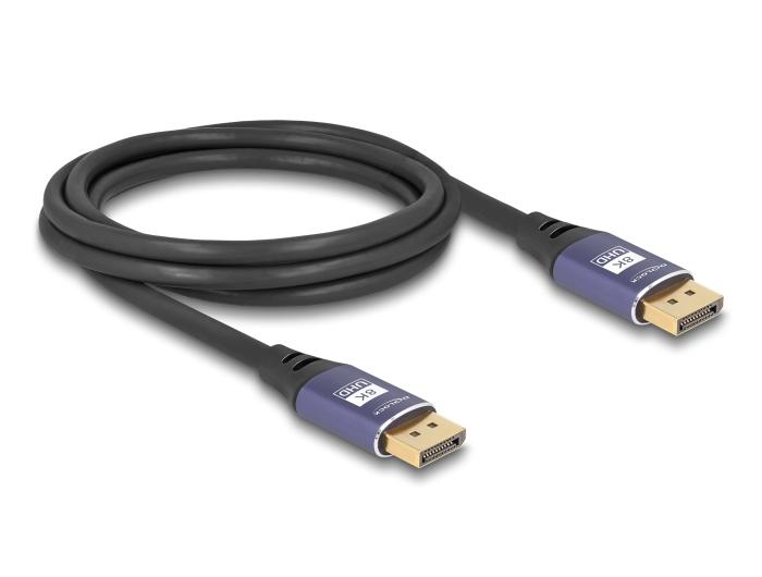 Delock DisplayPort Kabel 8K 60 Hz 2 m paars Metaal
