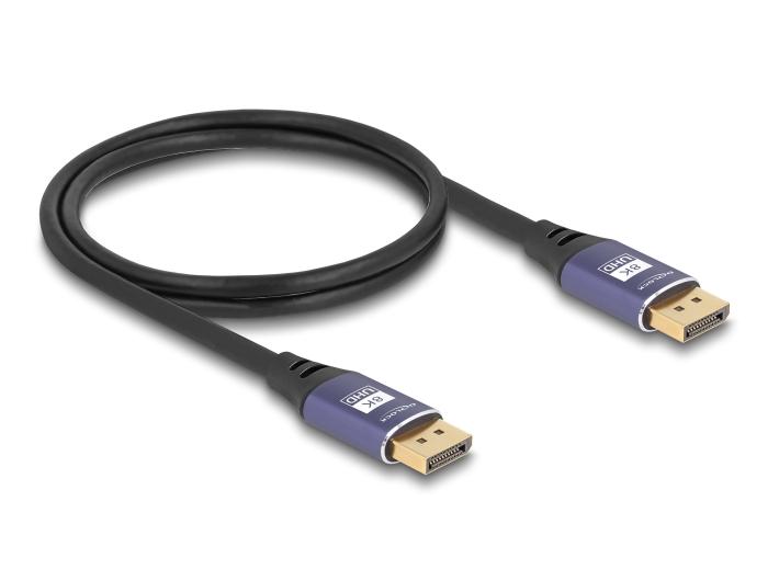 Delock DisplayPort Câble 8K 60 Hz 1 m violet Métal
