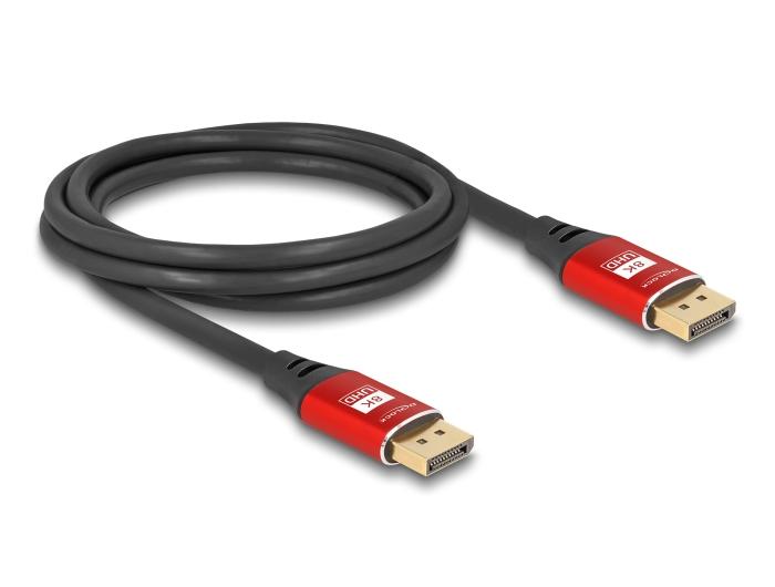 Câble DisplayPort Delock 8K 60 Hz 2 m rouge Métal