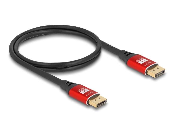 Delock DisplayPort Kabel 8K 60 Hz 1 m rood Metaal