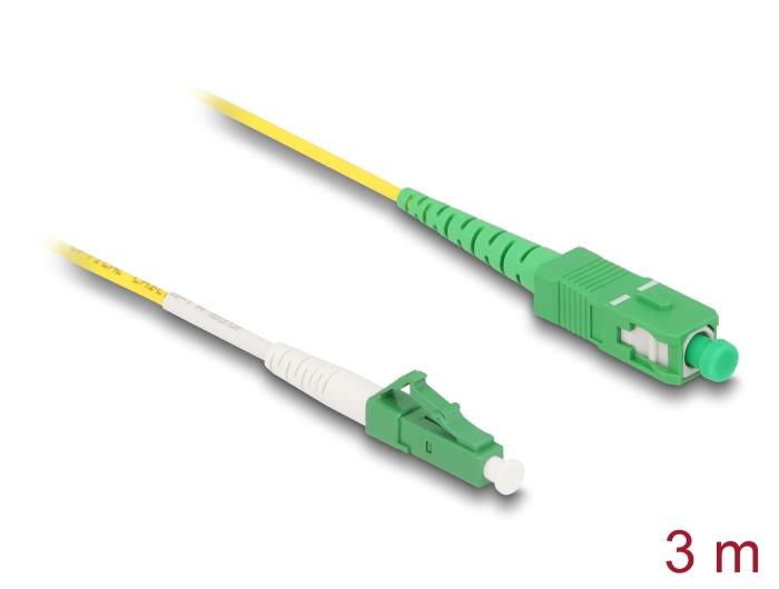 Câble à fibre optique Delock LC-APC vers SC-APC Simplex Monomode OS2 3 m