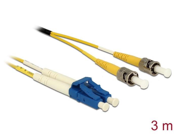 Delock Glasvezelkabel LC Duplex naar ST Duplex Singlemode OS2 3 m