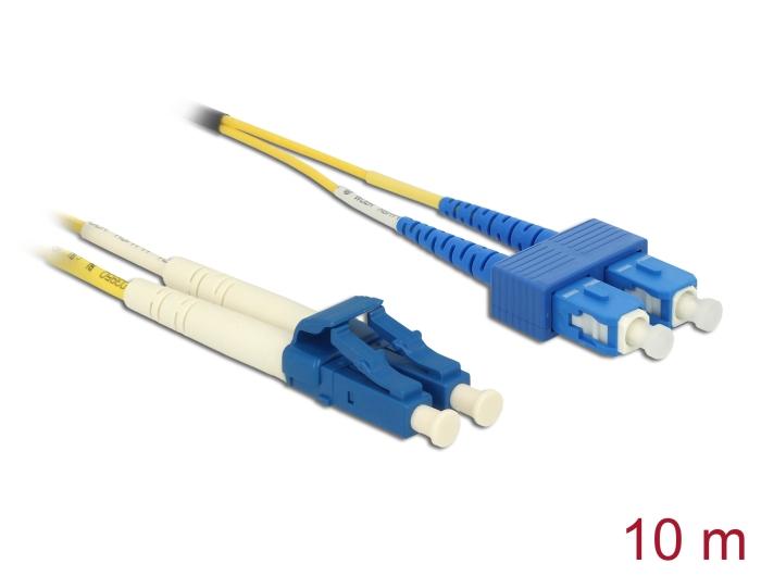 Delock Lichtwellenleiterkabel LC Duplex naar SC Duplex Singlemode OS2 10 m