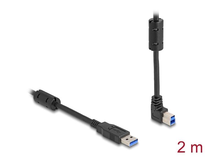 Delock USB 5 Gbps Kabel Typ-A Stekker naar Typ-B Stekker 90 bovenwaarts afgeknikte