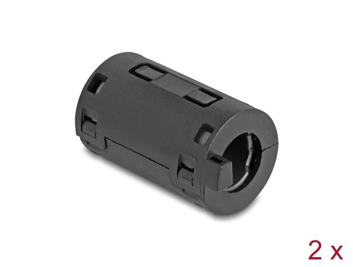 Delock Ferrite Core / Ferrite Ring pour câbles ronds 11 mm 2 pièces noir