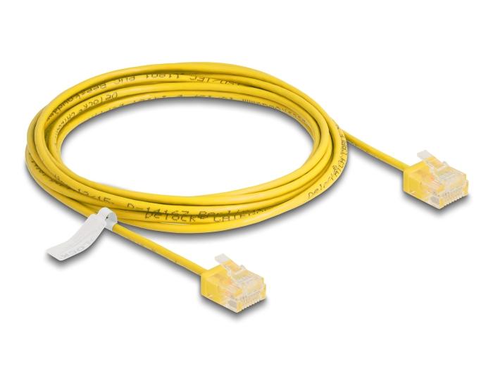 Delock RJ45 Câble réseau Cat.6 UTP Ultra Slim 3 m jaune avec connecteurs courts