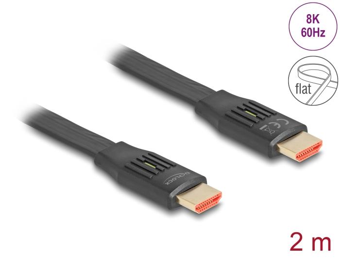 Delock High Speed HDMI platte kabel 48 Gbps 8K 60 Hz 2 m