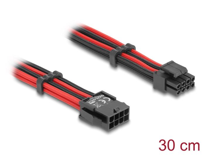 Delock Verlengkabel 8-pins EPS Stekker naar 4 + 4-pins EPS Aansluiting Textiel