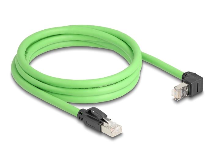 Delock RJ45 câble réseau Cat.6A fiche mâle à fiche mâle coudée vers le haut SF/UTP