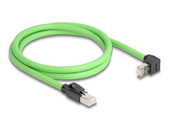 Delock RJ45 câble réseau Cat.6A fiche mâle à fiche mâle coudée vers le haut SF/UTP