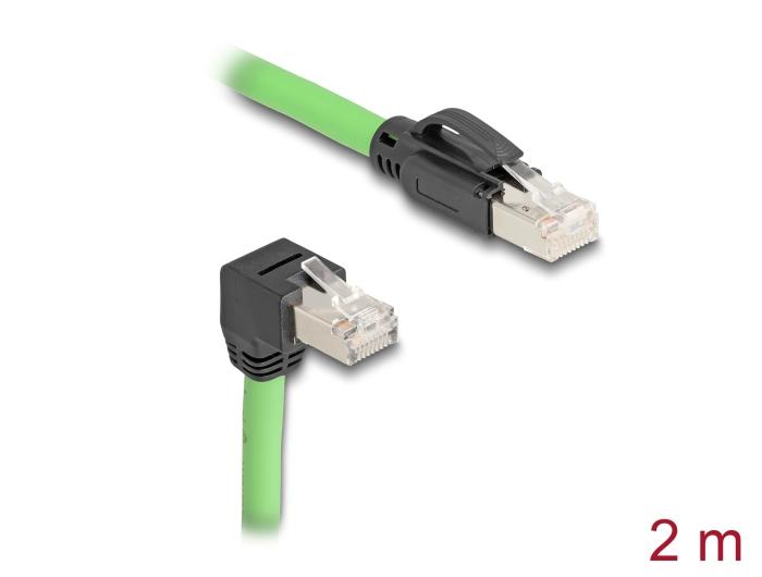 Delock RJ45 câble réseau Cat.6A fiche mâle vers fiche mâle coudée SF/UTP