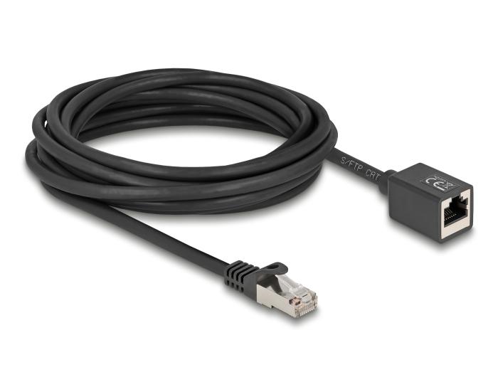 Câble de rallonge réseau Delock RJ45 mâle vers RJ45 femelle Cat.6A S/F