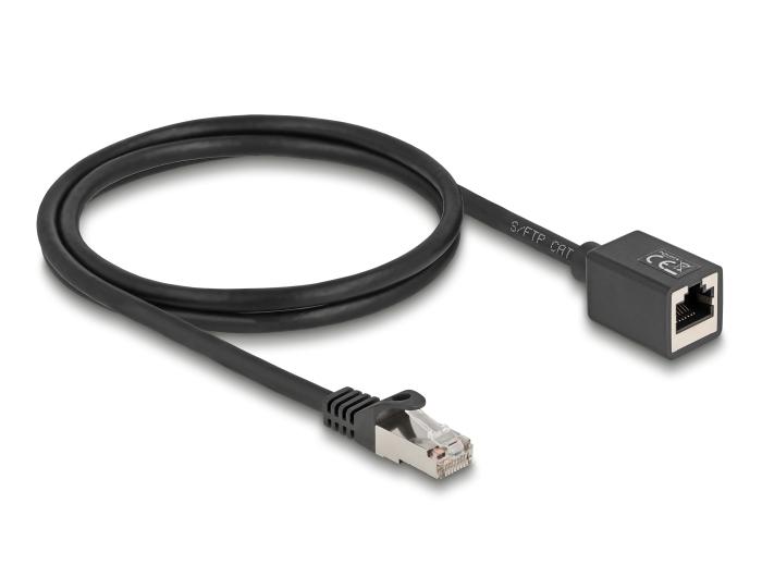 Câble de rallonge réseau Delock RJ45 mâle vers RJ45 femelle Cat.6A S/F