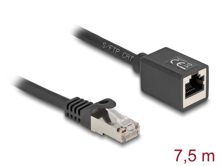 Câble de rallonge réseau Delock RJ45 mâle vers RJ45 femelle Cat.6A S/F