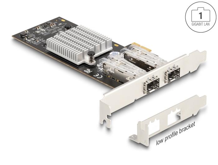 Carte Delock PCI Express x1 avec 2 emplacements SFP Gigabit LAN i350