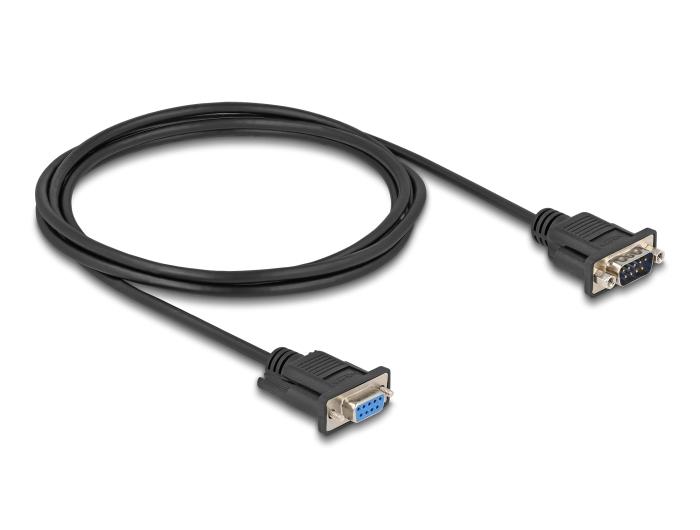 Câble série Delock RS-232 D-Sub9 mâle vers femelle avec connecteur fin