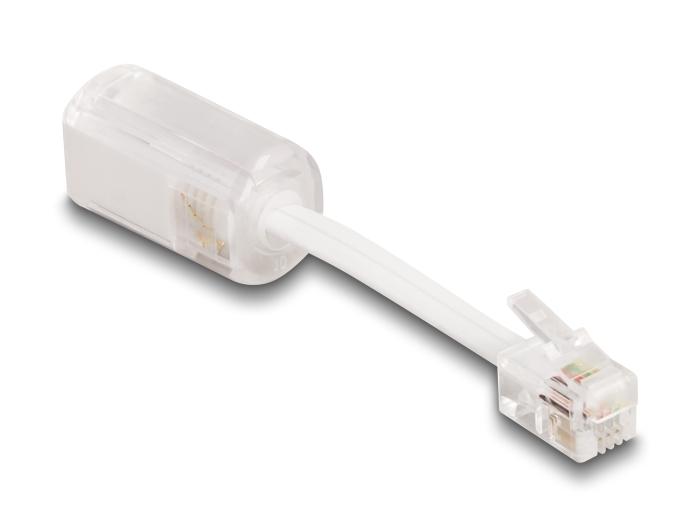 Delock Adaptateur de protection contre la torsion du cordon téléphonique RJ10 Mâle vers RJ10 Femelle avec