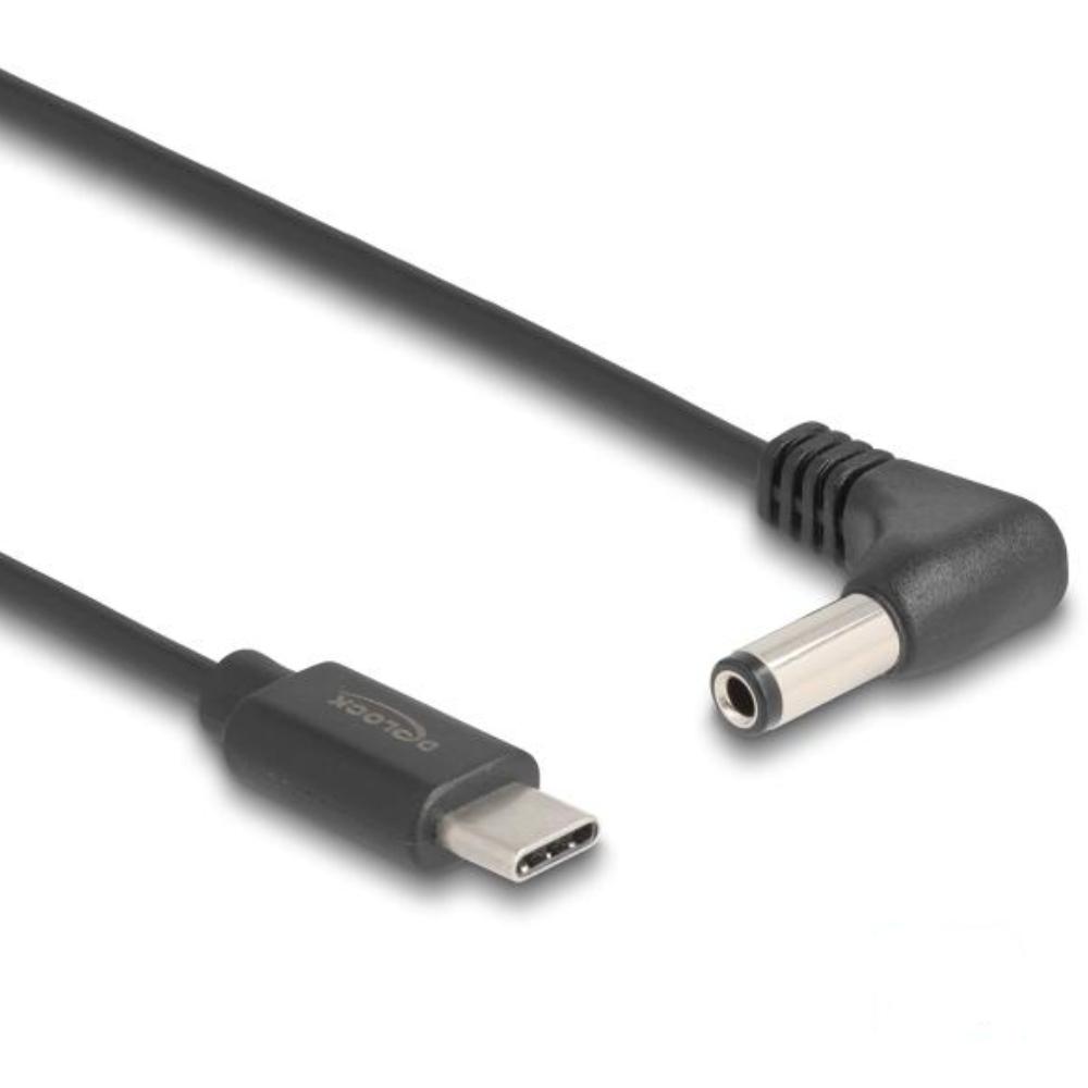 Delock USB Type-C™ Stromkabel zu DC 5,5 x 2,5 mm Stecker gewinkelt 1,5 m
