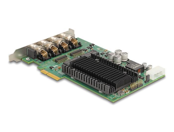 Delock PCI Express x4 kaart met 4 x M12 Gigabit LAN PoE+