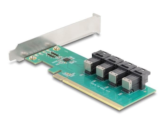 Carte Delock PCI Express x16 avec 4 connecteurs NVMe SFF-8643 internes - Bifurcation - L