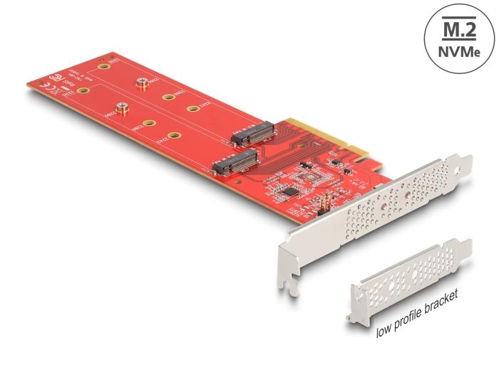 Carte Delock PCI Express x8 avec 2 slots internes NVMe M.2 Key M (110 mm) - Bifurcation