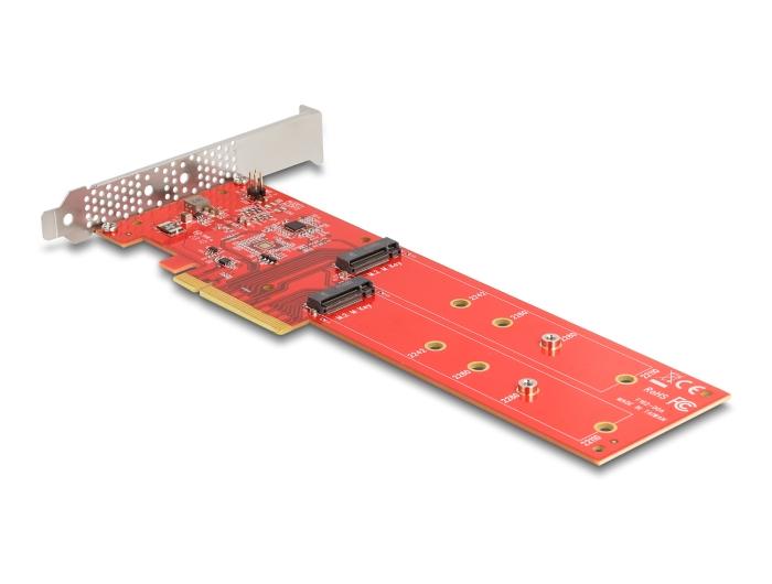 Delock PCI Express x8 kaart met 2 interne NVMe M.2 Key M slots (110 mm) - Bifurcation