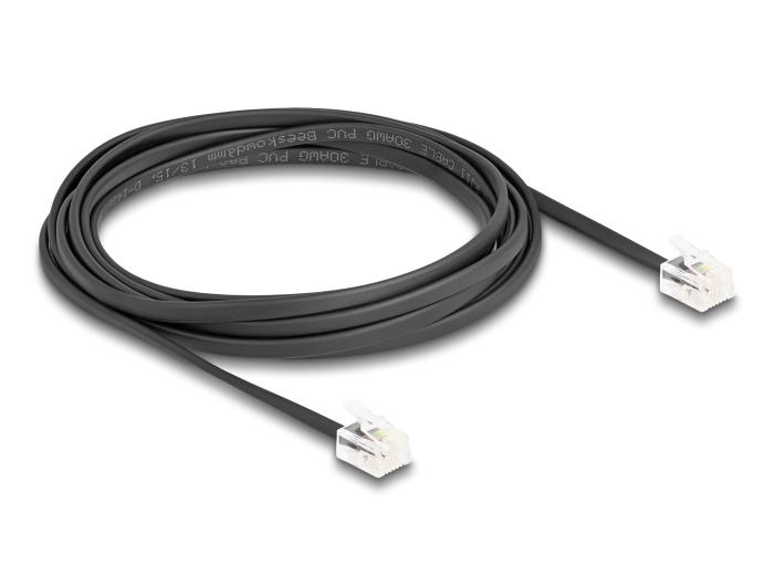 Delock Câble téléphonique RJ11 Fiche mâle vers RJ11 Fiche mâle noir 2 m