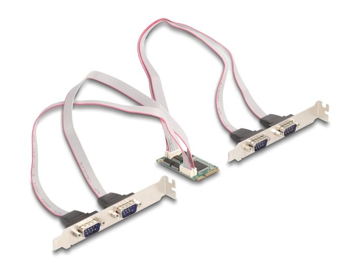 Delock Mini PCIe I/O full size 4 x Seriële RS-232
