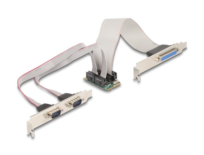 Delock Mini PCIe I/O PCIe full size 1 x Parallel, 2 x Seriële RS-232 met S