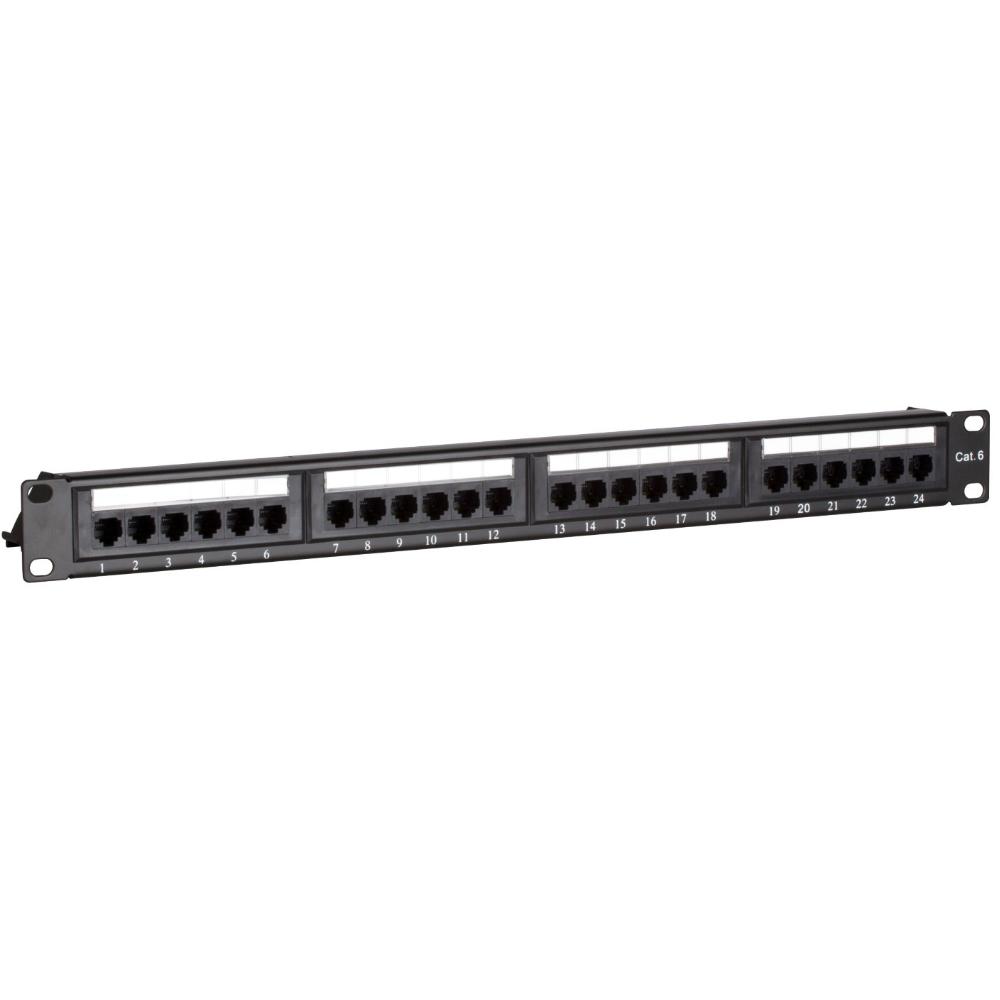 1U 24-poorts patchpaneel Cat 6 UTP 483 x 35 x 44 mm (BxDxH) Patchkast Serverkast Datakast