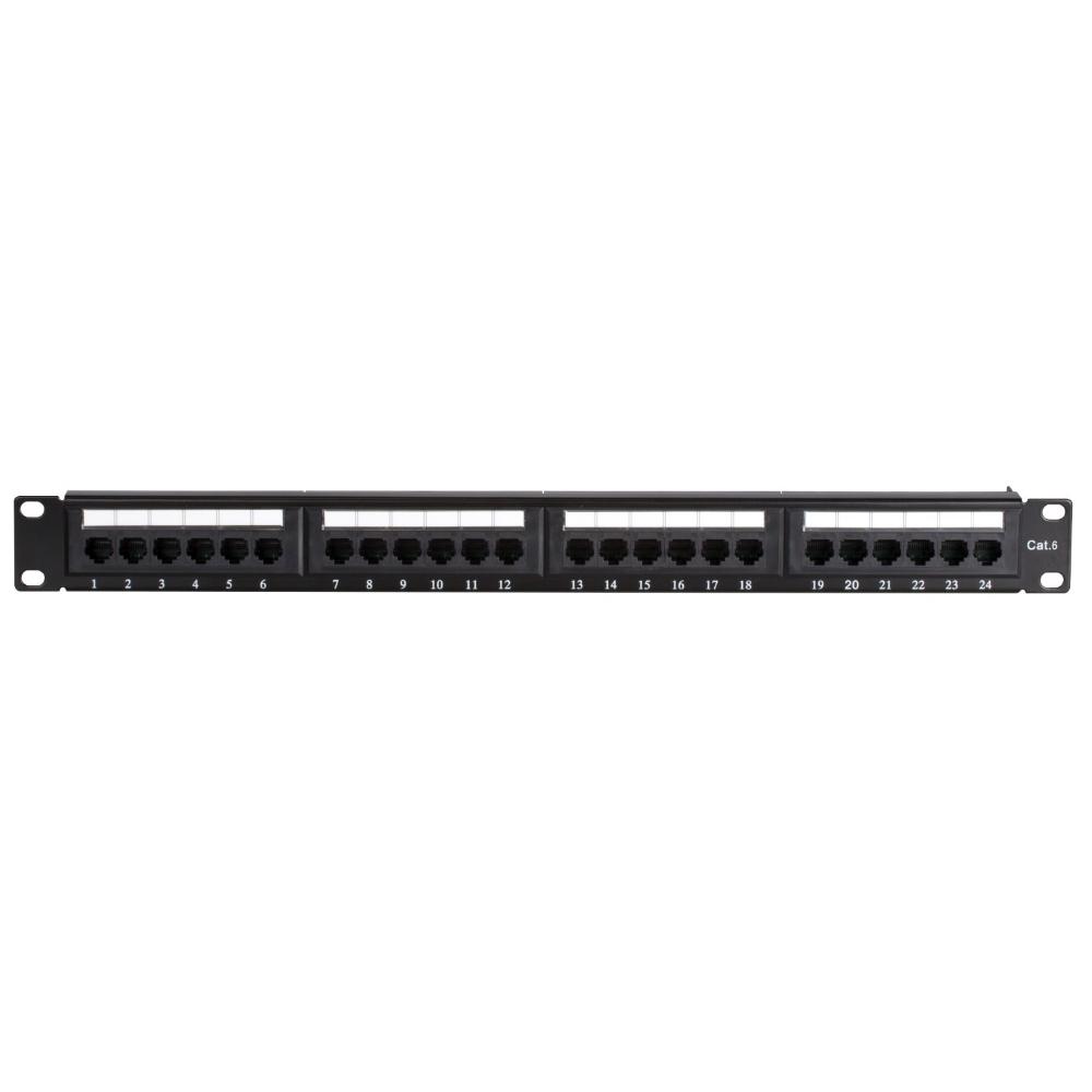 Patchpanel 1U 24 ports Cat 6 UTP 483 x 35 x 44 mm (LxPxH) Armoire de brassage Baie serveur Baie de données