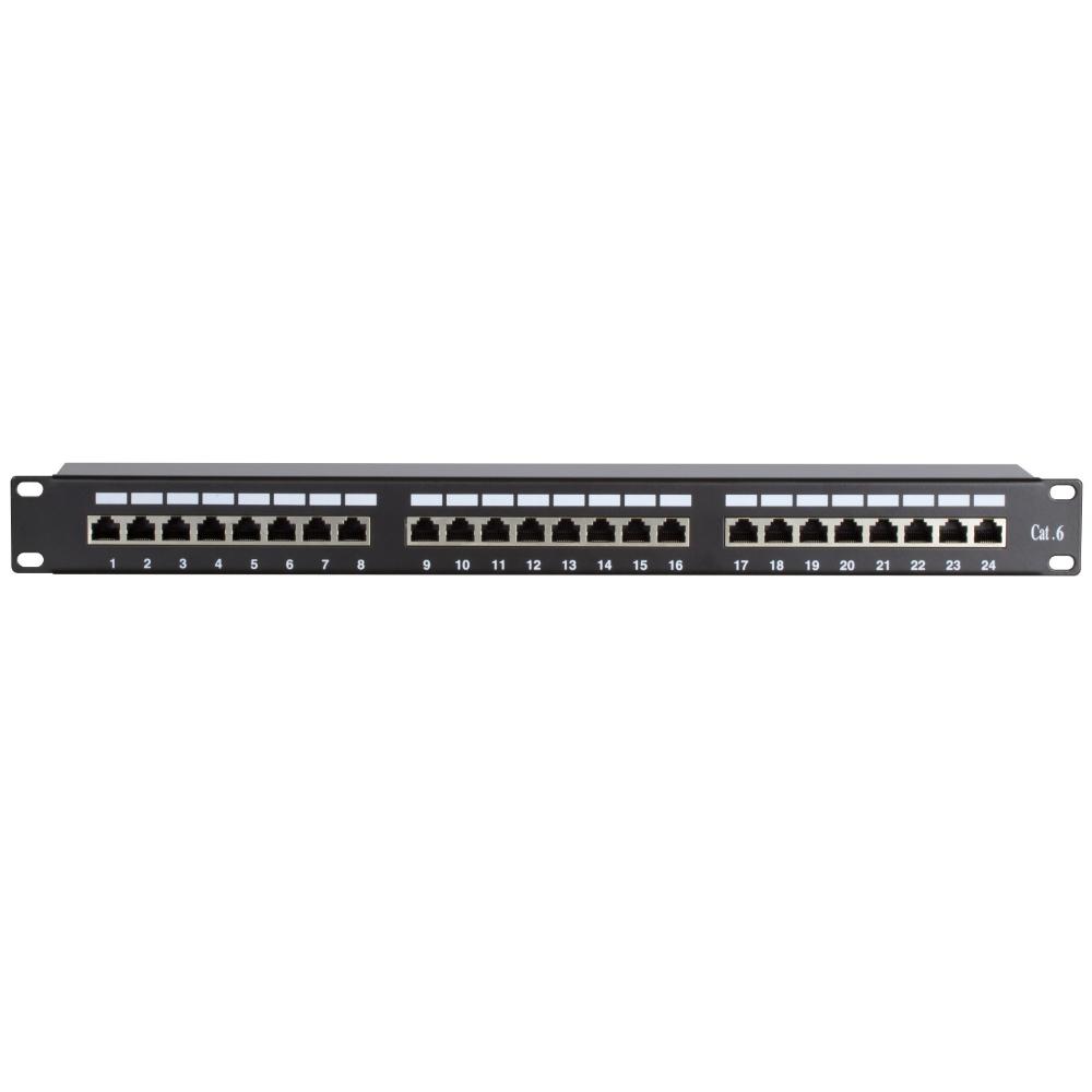 1U 24-poorts patchpaneel Cat 6 FTP 483 mm x 113 mm x 44 mm (BxDxH) 19 inch Patchkast Serverkast Datakast