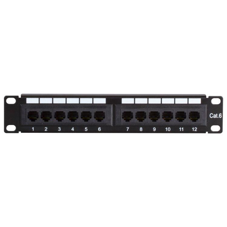 Patchpanel 1U 12 ports 10 pouces 12x RJ45 femelle Baie de brassage Armoire murale Armoire de données