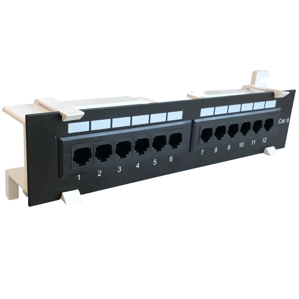 Patchpanel mural 12 ports Cat 6 UTP 1U Baies de brassage Baies serveurs Baies de données