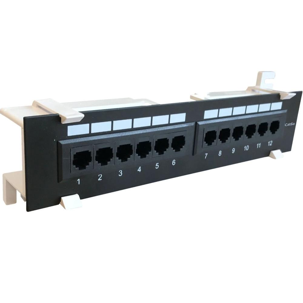 1U Wallmount 12-poorts patchpaneel Cat 6a UTP Patchkast Serverkast Datakast