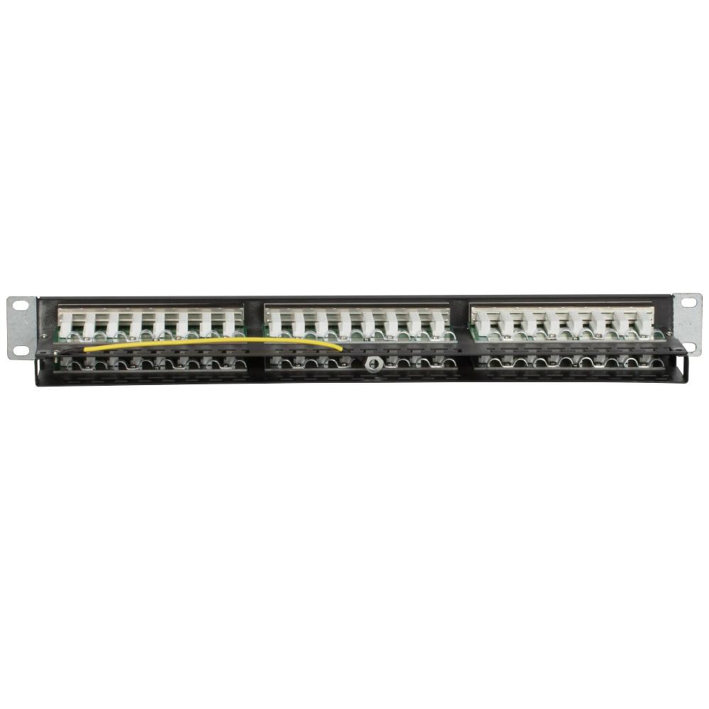 Patchpanel 1U 48 ports Cat 5e FTP 483 mm x 103 mm x 44 mm (LxPxH) 19 pouces Baie de brassage Armoire serveur Armoire de données