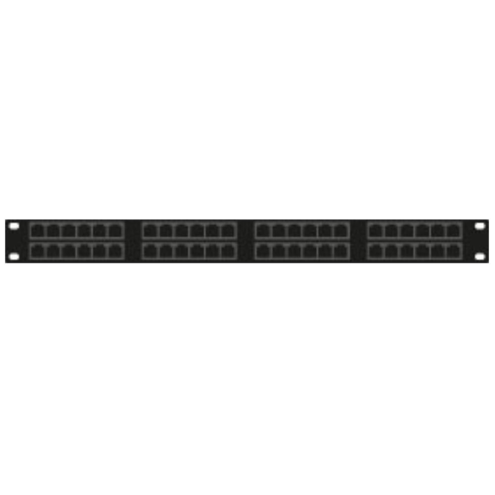 Patchpanel 1U 48 ports Cat 5e FTP 483 mm x 103 mm x 44 mm (LxPxH) 19 pouces Baie de brassage Armoire serveur Armoire de données