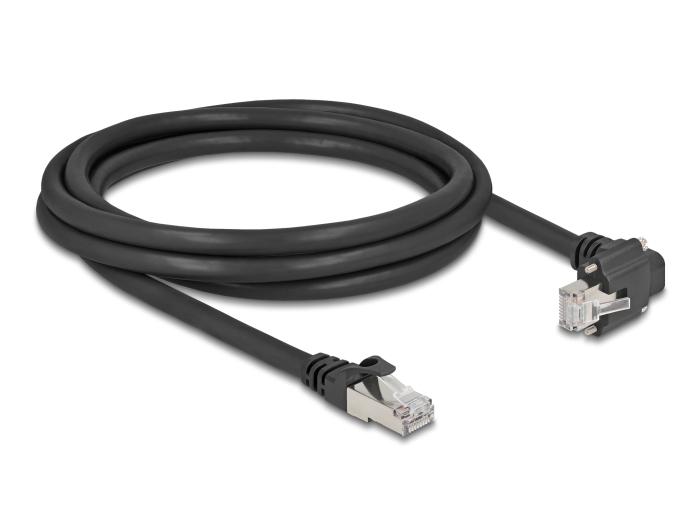 Delock GigE Kamerakabel RJ45 Stekker 90 gehoekte met schroeven naar RJ45