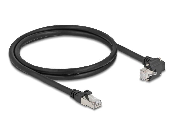 Delock GigE Kamerakabel RJ45 Stekker 90 gehoekte met schroeven naar RJ45