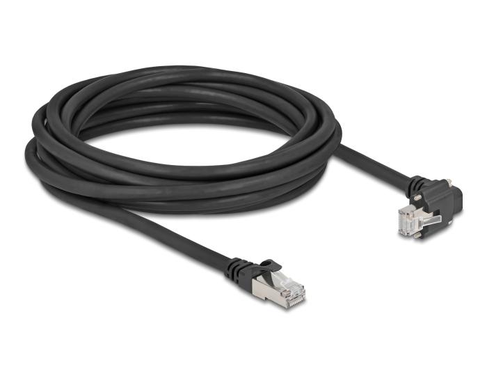 Delock GigE Kamerakabel RJ45 Stekker 90 gehoekte met schroeven naar RJ45