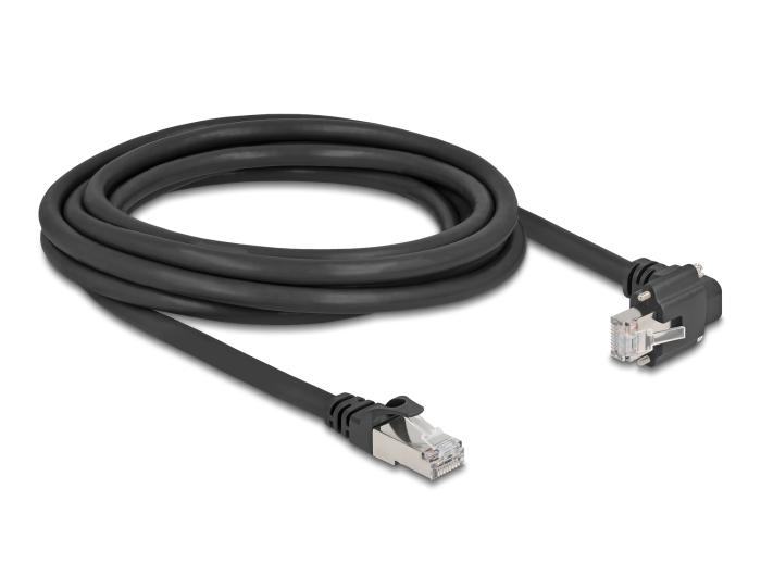Delock GigE Kamerakabel RJ45 Stekker 90 gehoekte met schroeven naar RJ45