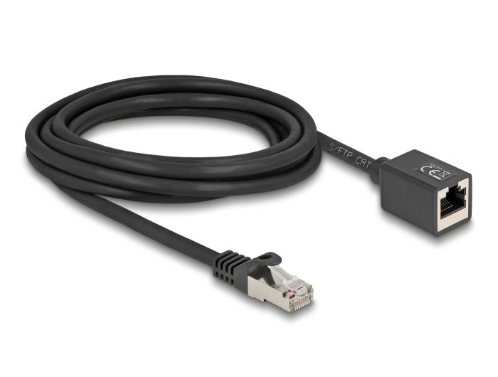 Câble de rallonge réseau Delock RJ45 mâle vers RJ45 femelle Cat.6A S/F
