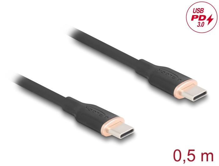 Delock USB 2.0 Kabel USB Type-C™ Stekker op Stekker PD 3.0 60 W 0,5 m sc