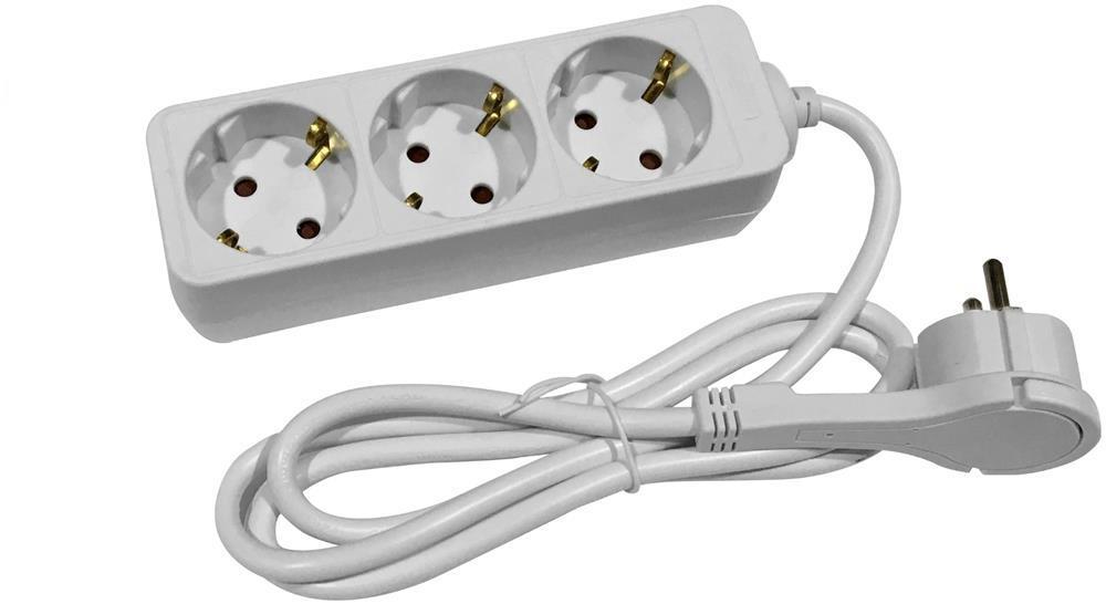 Câble rallonge Entac S1 3 prises 1,5m fiche plate - Entac