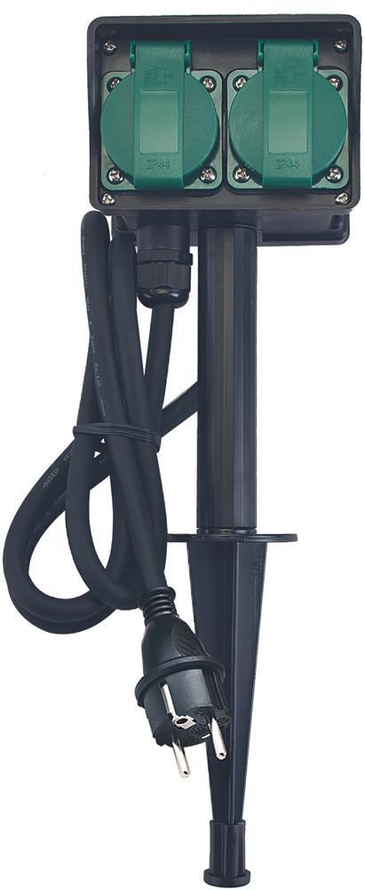 Entac Rallonge de prise de jardin O1S 4 prises 5m IP44 - Entac