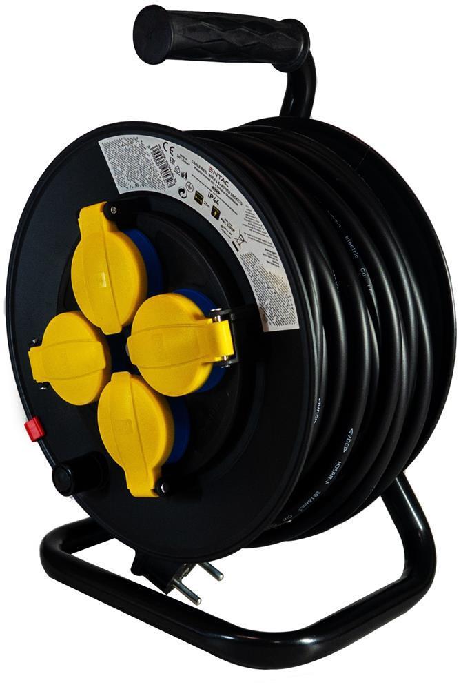 Entac Socket IP44 Kabelspoel 4 stopcontacten 25m - Entac