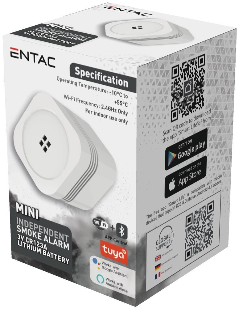 Entac Smart mini Détecteur de fumée WIFI TUYA - Entac