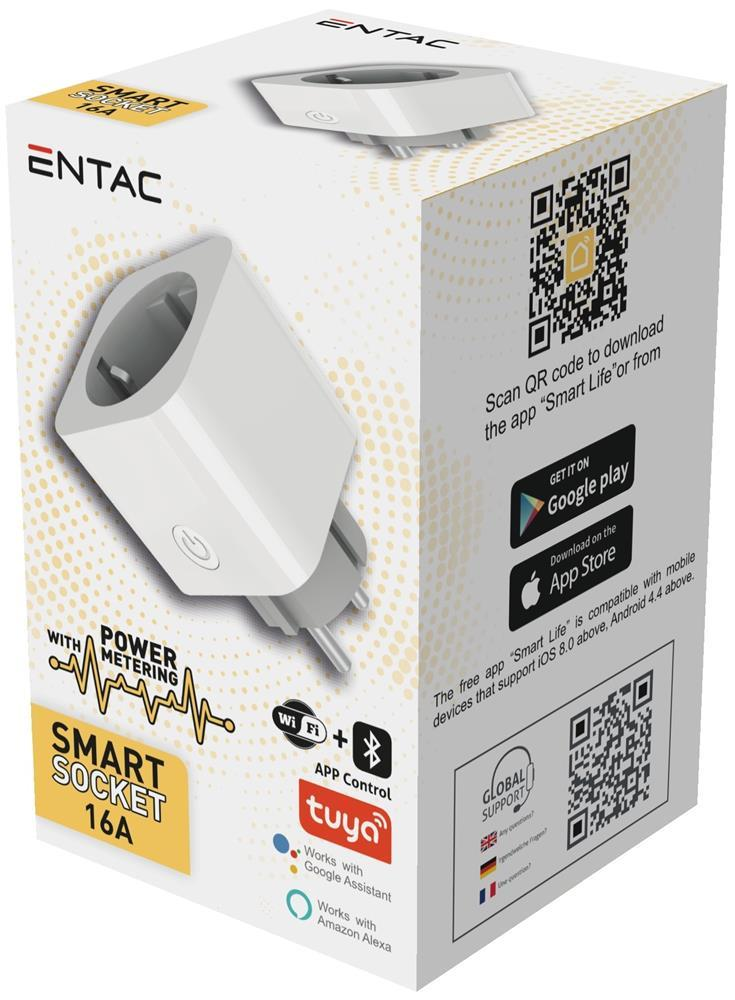 Entac Smart Single Socket Adapter met stroommeter WIBLE - Entac