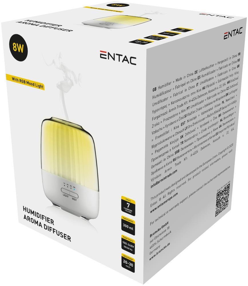 Entac Aroma-luchtbevochtiger met RGB-sfeerverlichting 300 ml 8 W - Entac