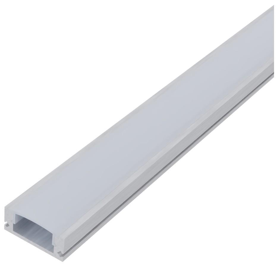 Avide Alu Profile U 17.4x7mm Normal avec couvercle laiteux 1m - Avide